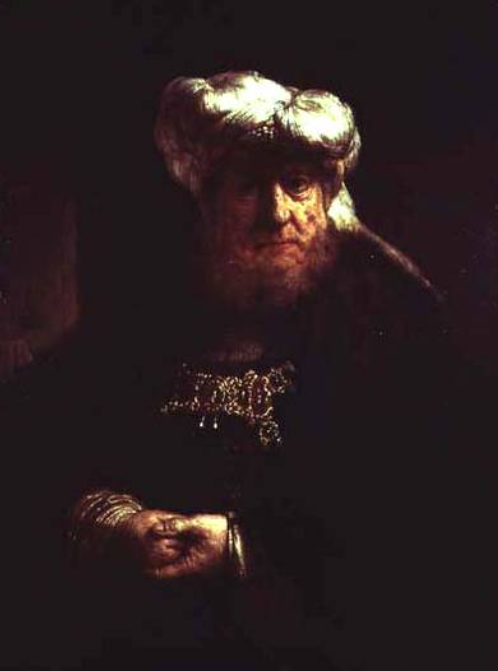 Man in Oriental Costume (possibly King Ussiah afflicted with leprosy) - Rembrandt van Rijn