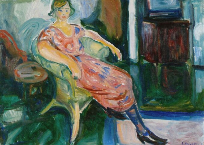 Woman in a Wicker Chair - Edvard Munch