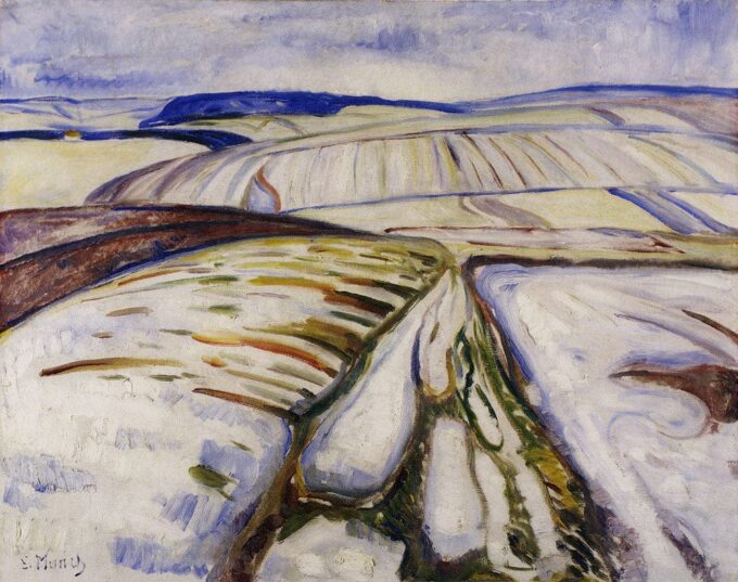 Melting snow near Elgersburg - Edvard Munch