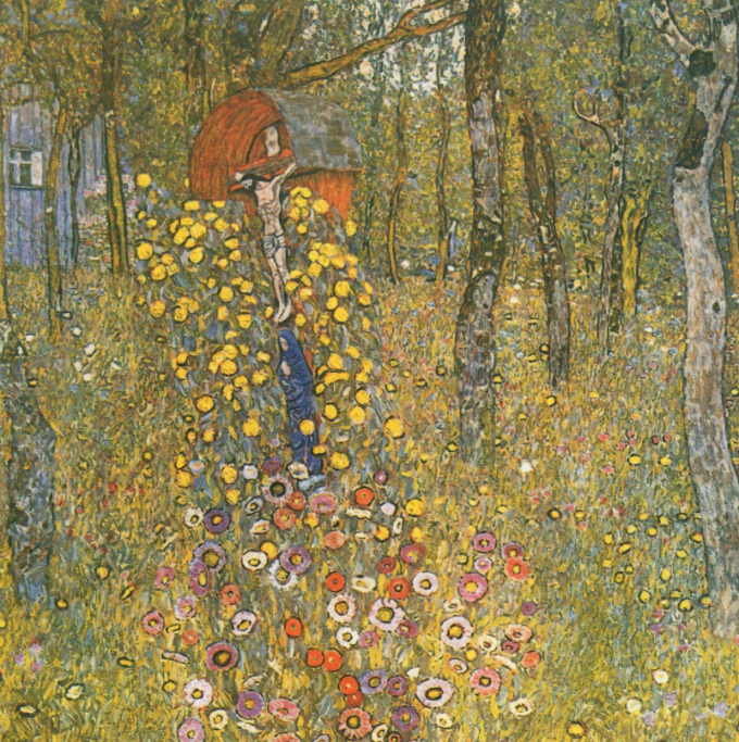 Countryside Garden with Cross - Gustav Klimt