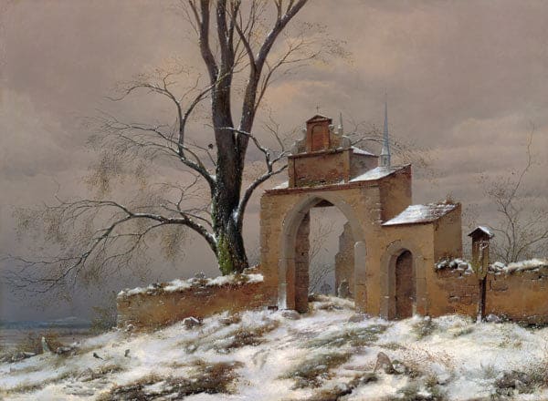 Cemetery Gate Alone in Winter - Caspar David Friedrich