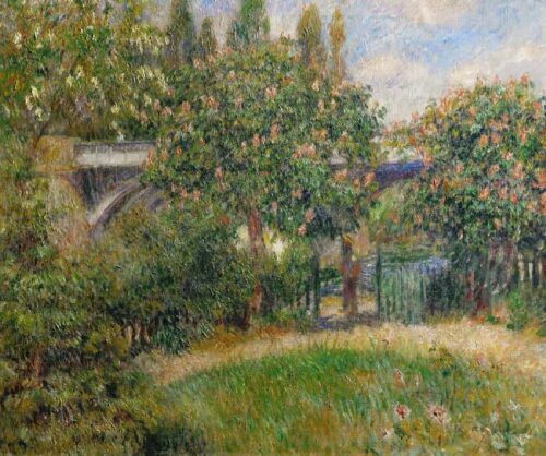 Pont ferroviaire à Chatou - Pierre-Auguste Renoir - Reproductions de tableaux et peintures haut de gamme