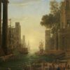 Embarkation of St. Paula Romana at Ostia - Claude Lorrain - Reproductions de tableaux et peintures haut de gamme