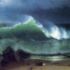 Le rivage de la mer turquoise (mer d'émeraude) - Albert Bierstadt - Reproductions de tableaux et peintures haut de gamme