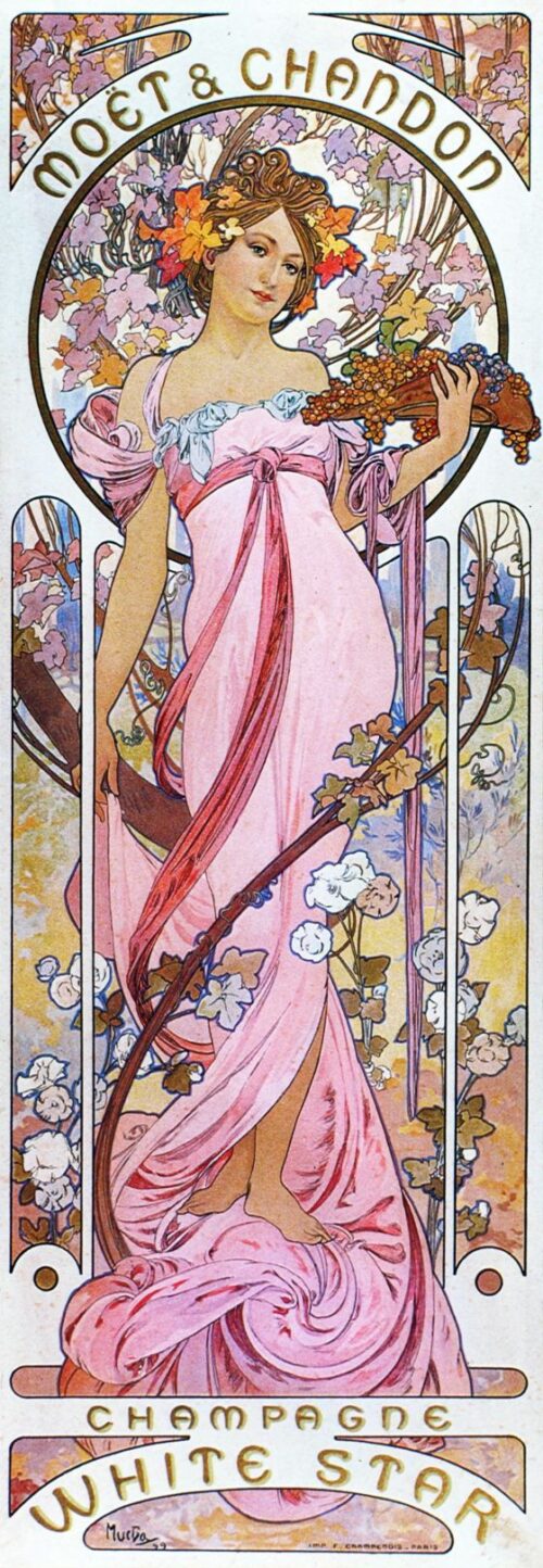 Moët & chandon blanc étoile - Mucha - Reproductions de tableaux et peintures haut de gamme