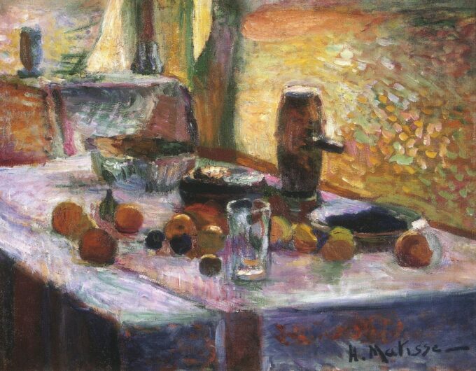 First still life with orange early 1899 - Matisse