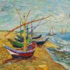 Barques aux Saintes-Maries - Van Gogh - Reproductions de tableaux et peintures haut de gamme