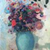 Fleurs dans un vase turquoise - Odilon redon - Reproductions de tableaux et peintures haut de gamme