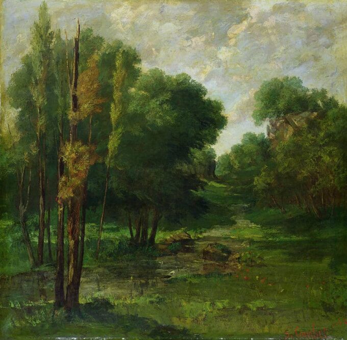 Paysage de forêt - Gustave Courbet - Reproductions de tableaux et peintures haut de gamme