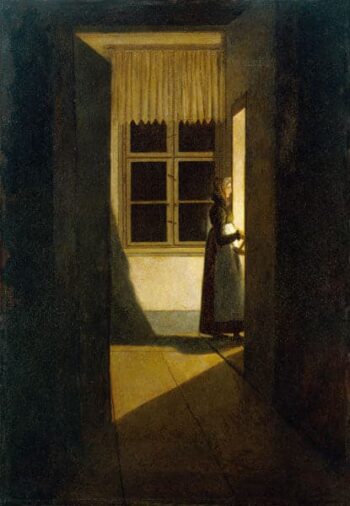 Femme avec la lanterne - Caspar David Friedrich - Reproductions de tableaux et peintures haut de gamme