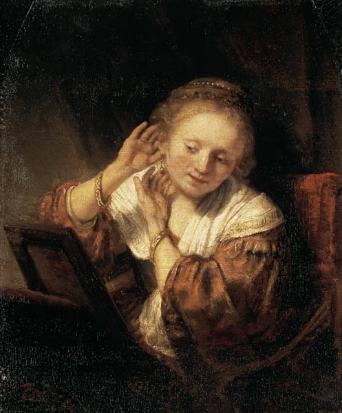 Rembrandt, Woman with Earrings - Rembrandt van Rijn