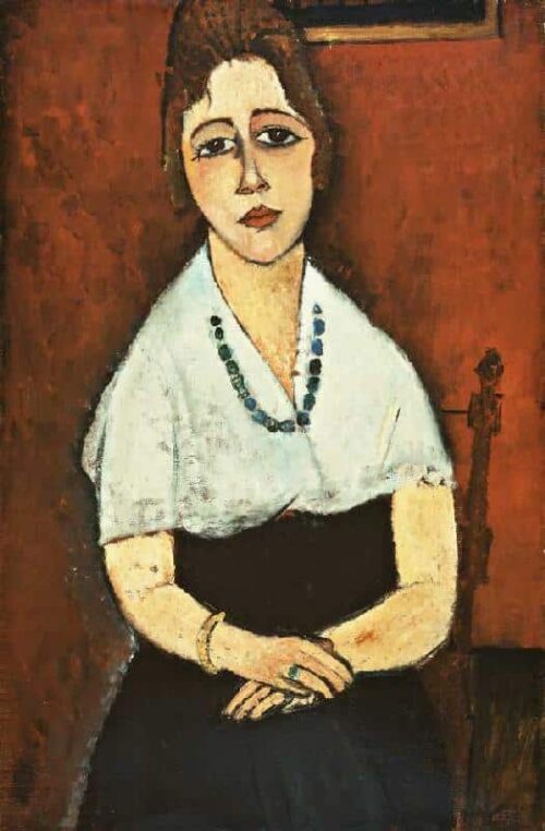 Jeune femme avec la chaîne de col (Elena Picard) - Amadeo Modigliani - Reproductions de tableaux et peintures haut de gamme