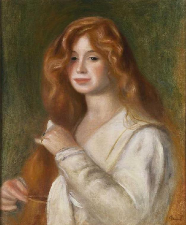 Young Woman Combing Her Hair - Pierre-Auguste Renoir