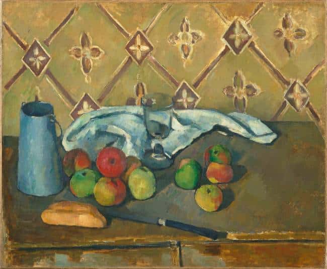 Fruits, Napkin, and Milk Jug - Paul Cézanne