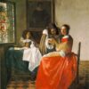 La Jeune Fille au verre de vin - Johannes Vermeer - Reproductions de tableaux et peintures haut de gamme