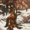 Renard suspendu a un arbre, dans la neige - Gustave Courbet - Reproductions de tableaux et peintures haut de gamme