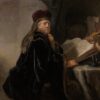 Un érudit assis à un bureau - Rembrandt van Rijn - Reproductions de tableaux et peintures haut de gamme