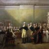 Le général George Washington démissionne de son poste - John Trumbull - Reproductions de tableaux et peintures haut de gamme