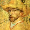 Autoportrait au chapeau de paille - Van Gogh - Reproductions de tableaux et peintures haut de gamme