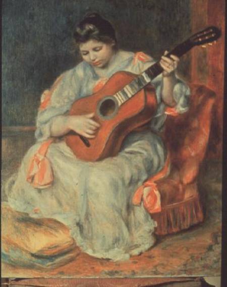 Woman Playing the Guitar - Pierre-Auguste Renoir