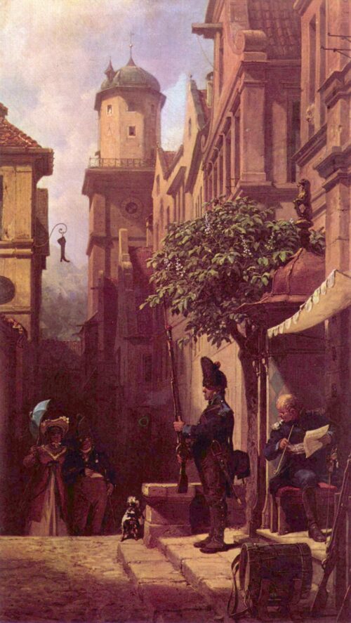 Il vient - Carl Spitzweg - Reproductions de tableaux et peintures haut de gamme