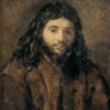 Tête du Christ de Rembrandt van Rijn - Reproductions de tableaux et peintures haut de gamme