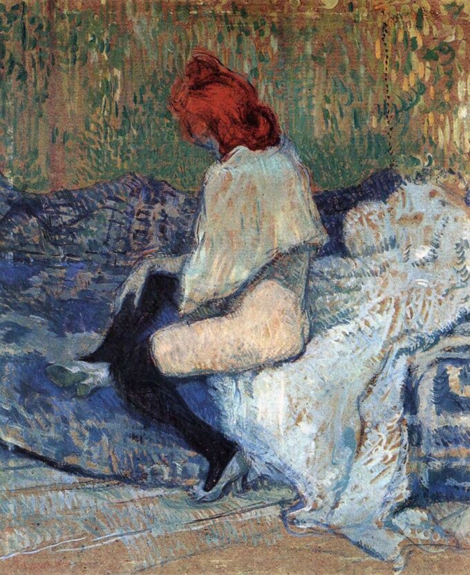 Woman with Red Hair on a Sofa - Toulouse Lautrec