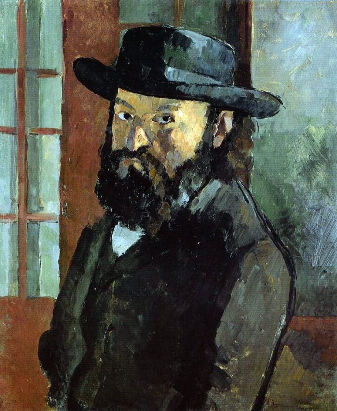 Portrait of the Artist with a Wide-Brimmed Hat - Paul Cézanne