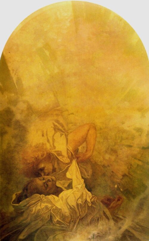 Le baiser du printemps - Mucha - Reproductions de tableaux et peintures haut de gamme