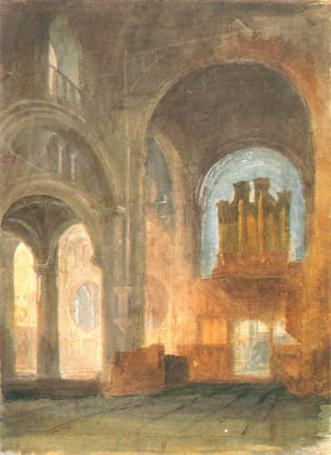 Vue à l'intérieur de la cathédrale chrétienne - William Turner - Reproductions de tableaux et peintures haut de gamme