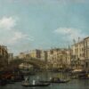 Le pont du Rialto vu du sud - Giovanni Antonio Canal - Reproductions de tableaux et peintures haut de gamme