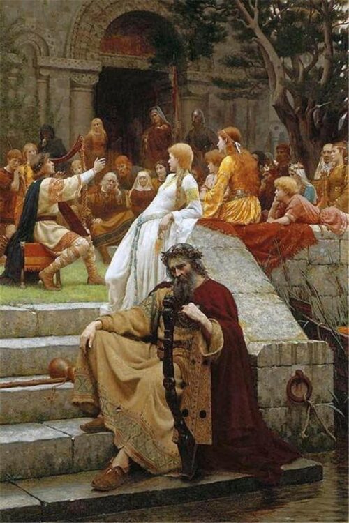 Lauriers fanés - Edmund Leighton - Reproductions de tableaux et peintures haut de gamme