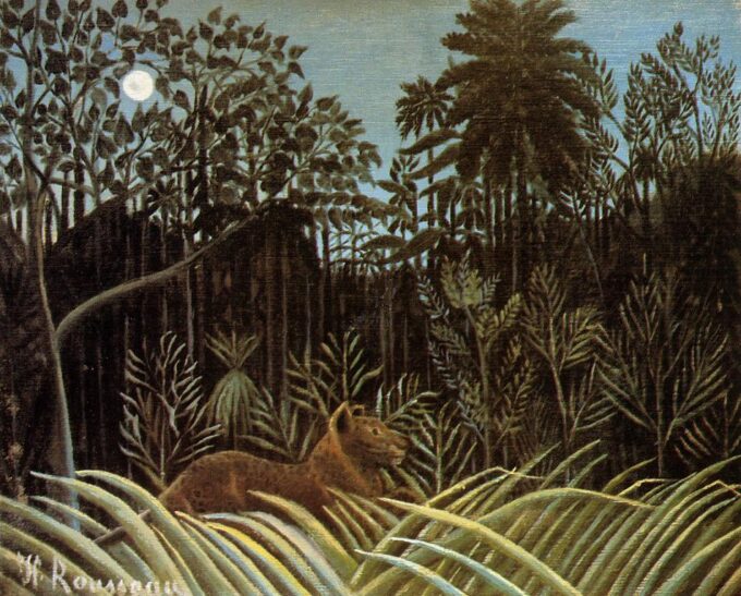 Jungle avec Lion - Henri Rousseau - Reproductions de tableaux et peintures haut de gamme