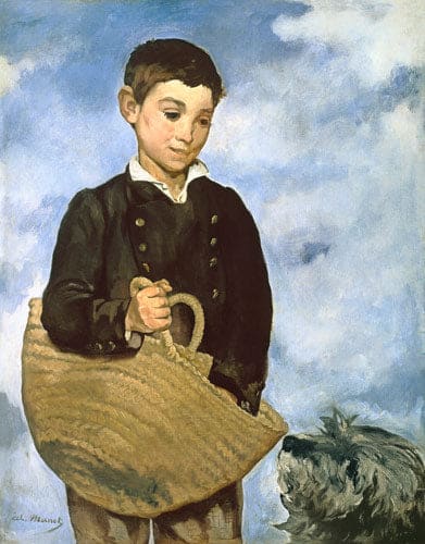 Boy with a Basket and Dog - Edouard Manet