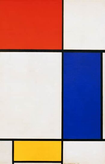 Composition avec rouge jaune bleu - Mondrian - Reproductions de tableaux et peintures haut de gamme