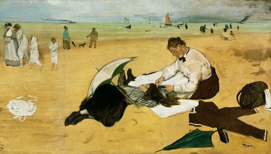 The Little Girl on the Beach by the Sea - Edgar Degas