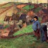 Paysage en Bretagne (1888) - Paul Gauguin - Reproductions de tableaux et peintures haut de gamme