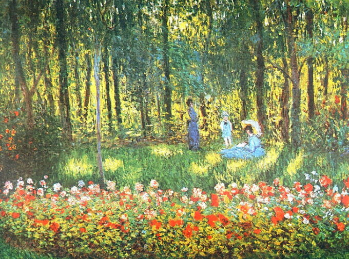 The Artist's Family in the Garden - Claude Monet