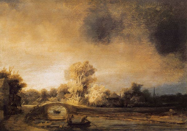 Rembrandt, Landscape with Stone Bridge - Rembrandt van Rijn