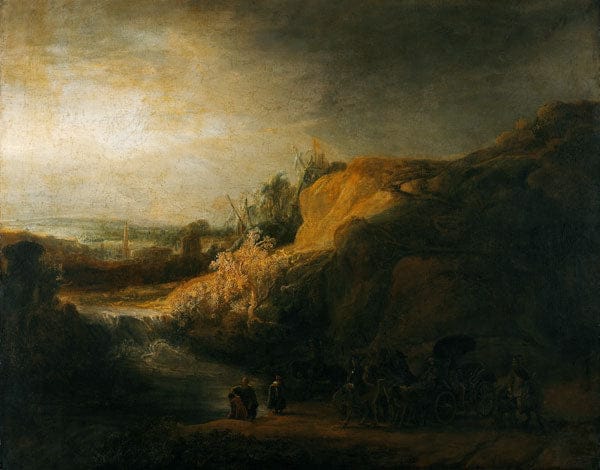 Landscape with the Baptism of the Eunuch - Rembrandt van Rijn