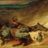 Les deux chevaux morts sur le champ de bataille - Eugène Delacroix - Reproductions de tableaux et peintures haut de gamme