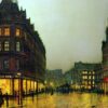 Boar Lane, Leeds - John atkinson grimshaw - Reproductions de tableaux et peintures haut de gamme