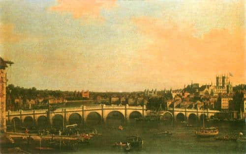 London: Westminster Bridge Repair by Giovanni Antonio Canal - Oil Painting Reproduction