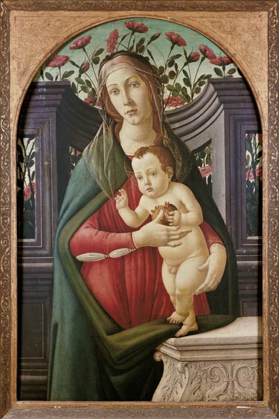 Madonna and Child in an Alcove Decorated with Flowers - Sandro Botticelli Oil Painting Reproduction