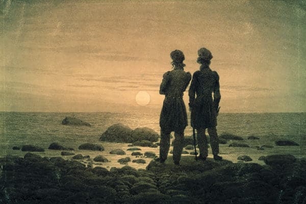 Two Men Contemplating the Moonlit Sea - Caspar David Friedrich