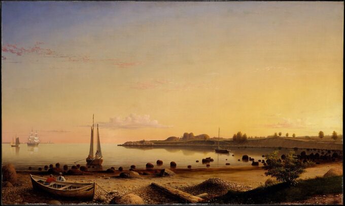 Fort d'étape à travers le port de Gloucester, 1862 - Fitz Henry Lane - Reproductions de tableaux et peintures haut de gamme