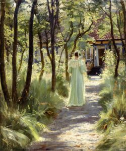 Marie dans le jardin - Peder Severin Kroyer - Reproductions de tableaux et peintures haut de gamme