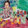 Robe rayée, fruits et anémones - Matisse - Reproductions de tableaux et peintures haut de gamme