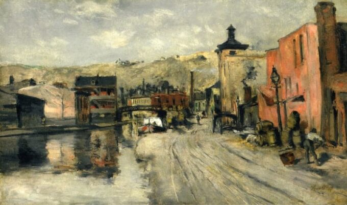 Miami Canal, Cincinnati – John Henry Twachtman Oil Painting Reproduction