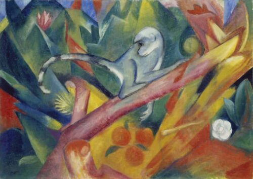 Le singe - Franz Marc - Reproductions de tableaux et peintures haut de gamme